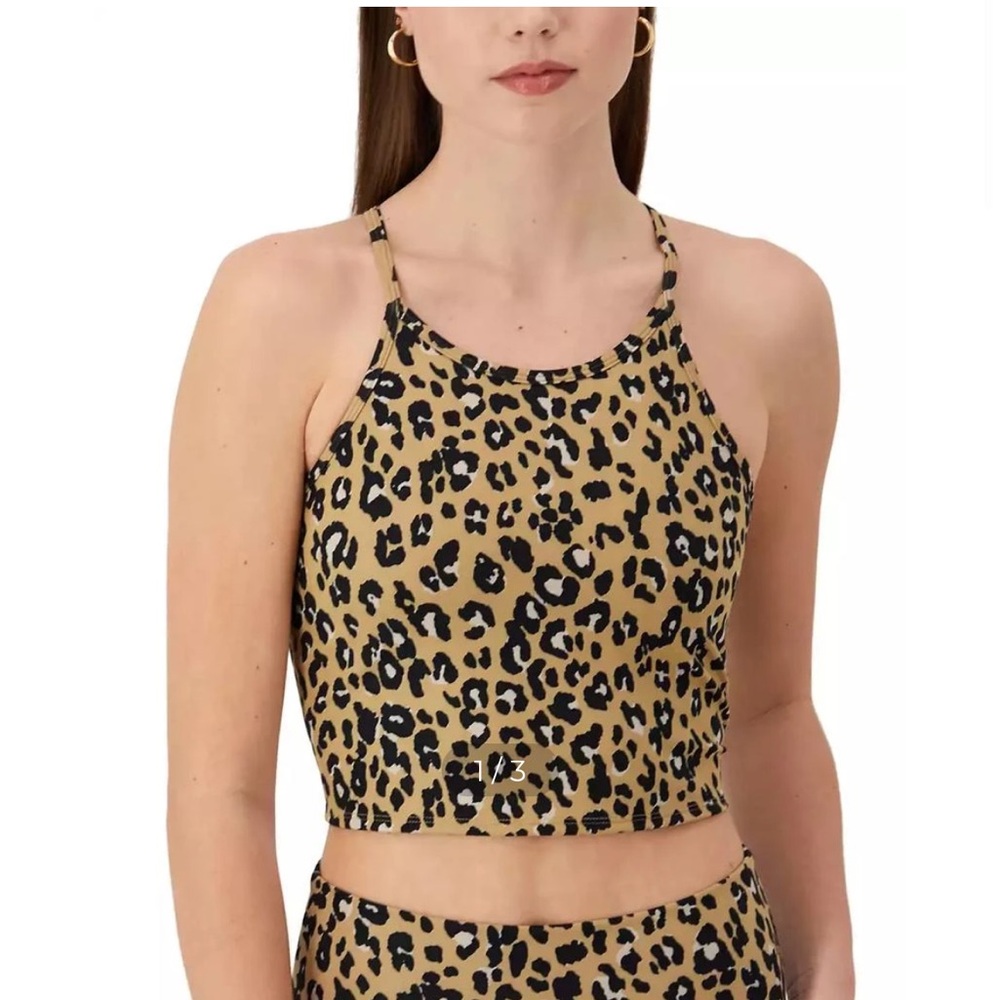 Champion Tan and Black Animal Print Top